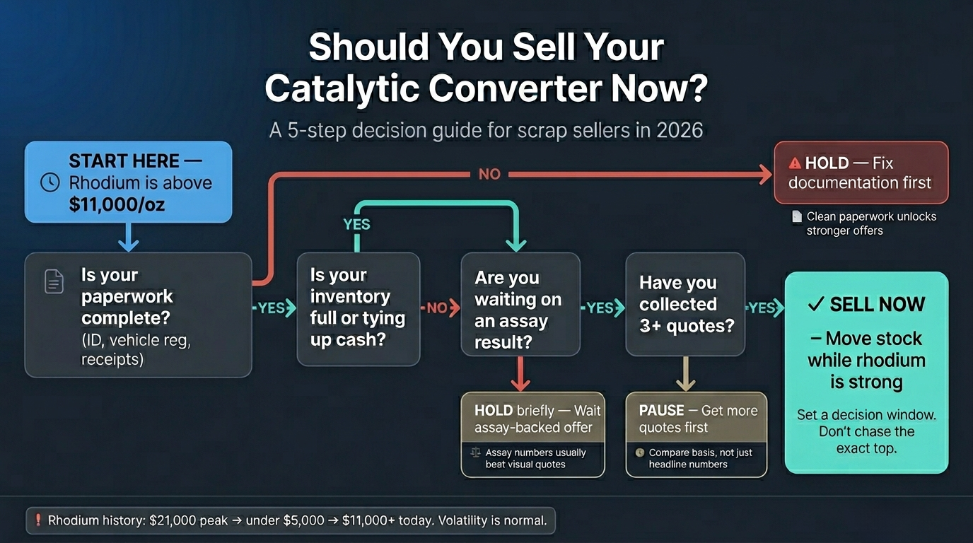 Should You Sell Your Catalytic Converter Now — 2026 Decision Flowchart
